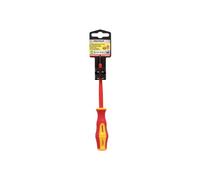 Destornillador Plano Aislado Certificado VDE 1.000 V. Medida 0,8 x Ø 4,0 x 100 mm. Destornillador Seguridad Electricista