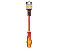Destornillador Plano Aislado Certificado VDE 1.000 V. Medida 1,2 x Ø 6,5 x 150 mm. Destornillador Seguridad Electricista