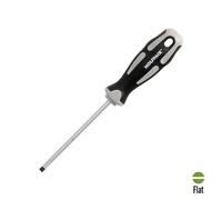 Destornillador plano vaciado acero s2 mango tpr bimaterial. medida 1,0