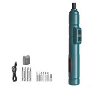 Destornilladores eléctricos inalámbricos de 3,6 V con 1300 mAh, herramienta eléctrica ergonómica de mango recto para montaje de muebles del hogar, ligeros y recargables (azul)