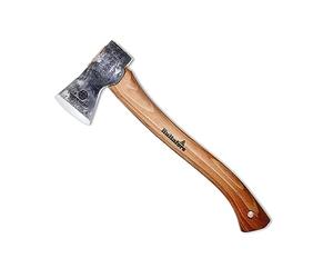 Destral Hultan forjada a Mano de 375mm Hecho de Acero Sueco I Hultafors I Forjado en Suecia I Hacha de 805g con Mango de Madera de Nogal Americano con Funda Protectora de Cuero I Reafilable I 841701