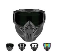 Detachable Full Face Goggle Mask for Grass Cutting Mowing, Full Face Mask for Riding and Outdoor Work, Large Viewing Hood with Adjustable Strap (#A)