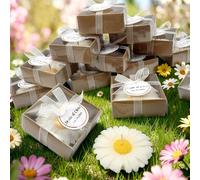 detalles boda para invitados, juego de margaritas velas personalizadas regalos originales para invitados de bodas, recuerdos comunion bautizo de boda (juego de 20)