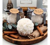 detalles boda para invitados, juego de Rosa velas personalizadas regalos originales para invitados de bodas, recuerdos comunion bautizo de boda (blanco, juego de 20)