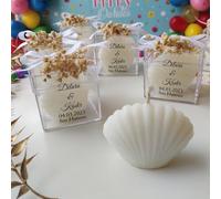 detalles boda para invitados, velas concha personalizadas Detalles Comunion, Bautizo, Boda, Regalito Invitados, ideal como regalo recuerdos comunion (juego de 50)