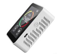 Detector compacto de dióxido de carbono, monitor infrarrojo de calidad del aire con lecturas de temperatura y humedad (blanco)