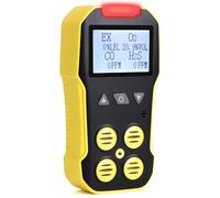 Detector de 4 Gases | Certificado de Calibración EU | O2, CO, H2S, LEL | Recarga USB | Alarmas Sonoras, Visuales y por Vibración | Pantalla Grande con Retroiluminación