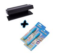 Detector de Billetes Falsos Tipo Compacto Pack de Detector de Billetes Falsos + 2 Rotuladores Detectores