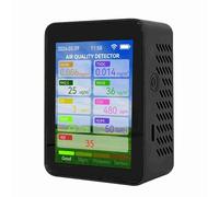 Detector de Calidad Medidor Multifuncional de Calidad del Aire WiFi, probador doméstico HCHO TVOC monóxido Carbono CO2 PM2.5 PM10,para el Hotel(Black)