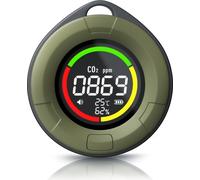 Detector de CO2 Brandson, medidor de calidad del aire, monitor de calidad del aire, medición de dióxido de carbono, indicador de temperatura, humedad, botón multifunción