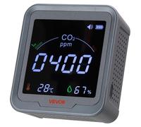 Detector de CO2 VEVOR, monitor de CO2 con indicador de temperatura y humedad, sensor NDIR, medidor de dióxido de carbono, detector de CO2 para exteriores, hogar, oficina, coche, montaje en pared