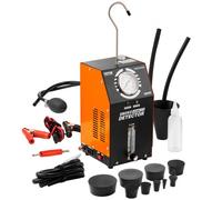 Detector de fugas de humo para automóviles VEVOR, comprobador de fugas de combustible al vacío EVAP con bomba de aire incorporada, manómetro y caudalímetro, detector de diagnóstico de combustible con