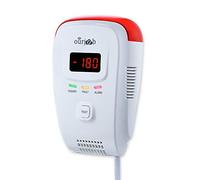 Detector de Gas, Alarma de Gas LPG/natural/ciudad, Enchufar en Sensor De Fugas De Gas Combustible/Propano/Metano, con Alarma de Luz Estroboscópica y Voz Humana, Pantalla Digital(Batería no Incluida)