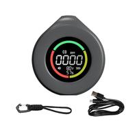 Detector de Gas, Mini detector de monóxido de carbono for viajes, medidor portátil 3 en 1 de temperatura, humedad y CO con succión magnética(Grey Sensor)