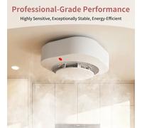 Detector de humo de 3 V CC para protección de seguridad en hoteles, oficinas, escuelas y hospitales. Función de autocomprobación. Alarma de humo independiente.