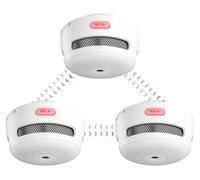 Detector de humo inalámbrico interconectado - Set de 3 unidades - 10 años - Alarma de 85 dB