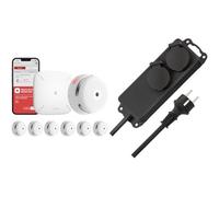 Detector de Humo X-Sense XS01-M ProConnected con estación Base SBS50, Certificado TÜV y Distribuidor de Enchufe Brennenstuhl IP44 de 2 vías