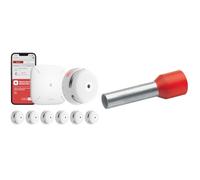 Detector de Humo X-Sense XS01-M ProConnected con estación Base SBS50 y terminales eléctricos Klauke 47612 (100 PC(S), 2,5 cm), Rojo