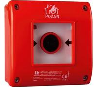 Detector de incendios manual (FPPOZ), modelo empotrado, con activación por rotura de cristal, 1 contacto normalmente cerrado, 1 contacto normalmente abierto con martillo