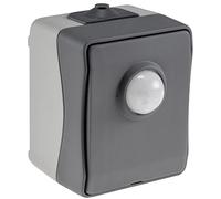 Detector de movimiento exterior, de superficie para habitaciones húmedas - interior y exterior, IP54, resistente a la intemperie - sustituto de un interruptor de luz