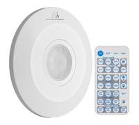 Detector de movimiento PIR con control remoto y sensor de crepusculo 360 grados