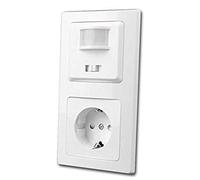 Detector de movimiento y enchufe DELPHI blanco, empotrado, 230V~