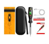 Detector de voltaje sin contacto Destornillador Kit de 11 piezas (negro) | Cuerpo de metal aislado, diseño resistente a los golpes, equipo de seguridad para electricistas, alambre vivo