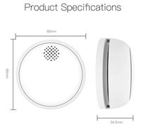 Detectores de humo inteligentes - Zigbee - Inalámbricos - Alarma de 85 dB - Notificaciones a través de la aplicación - Pack de 2 unidades