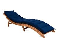 Detex Cojín para Tumbona Azul 183x56x7 Almohada Reposacabeza Colchoneta para Sillón Acolchonada