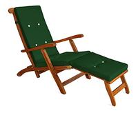 Detex® Cojín para Tumbona Verde Almohadilla para Silla de jardín Aspecto Lino hidrófugas 184,5 x 43 x 5 cm