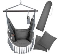 Silla colgante antracita 170x100x150cm con cojines