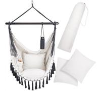 Silla colgante crema 170x100x150cm con cojines