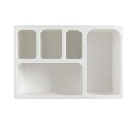 Dettchan Armario de almacenamiento blanco, 5 compartimentos, modernos estantes de pared para decoración de pared, armario de almacenamiento montado en la pared, para dormitorio, estudio, sala de estar