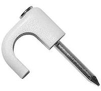 Deu 2135 - Grapa plastico con clavo para 2x0,75mm blanca