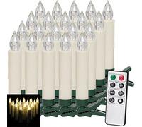Deuba® 20 Velas LED Decorativas Árbol Navidad Control Remoto Temporizador Inalámbrico Blanco Cálido