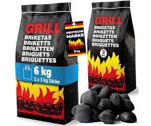 Deuba 21kg Briquetas de carbón Vegetal para Barbacoa Grill Parrilla 7x3kg Bajo en Humo y Chispas