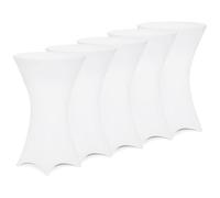 Deuba 5 x Manteles elásticos para Mesa de pie Alta de 60cm Lavable fácil Cuidado Blanco para Eventos matrimonios