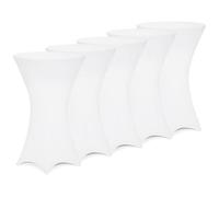 Deuba 5 x Manteles elásticos para Mesa de pie Alta de 70cm Lavable fácil Cuidado Blanco para Eventos matrimonios