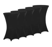 Deuba 5 x Manteles elásticos para Mesa de pie Alta de 70cm Lavable fácil Cuidado Negro para Eventos matrimonios
