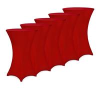 Deuba 5 x Manteles elásticos para Mesa de pie Alta de 70cm Lavable fácil Cuidado Rojo Burdeos para Eventos matrimonios