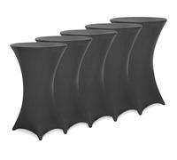 Deuba 5X Fundas Elásticas para Mesa Alta de Pie Bistro Ø 60-65 cm Altura 120cm Color Antracita Lavable