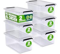 Caja de almacenaje set de 6 transparente 20x15x12cm 2L
