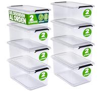 Caja de almacenaje set de 8 transparente 20x15x12cm 2L