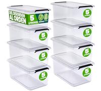 Caja de almacenaje set de 8 transparente 30x20x12cm 5L