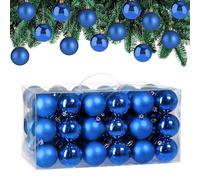 DEUBA® Bolas Árbol de Navidad Set Completo 54 Pzs. Adornos Decoración Brillante Mate Colgante Azul