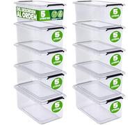 Caja de almacenaje set de 10 transparente 30x20x12cm 5L