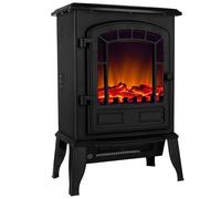 DEUBA Chimenea Eléctrica de Pie 2000W Efecto Llama LED Calefactor Negro