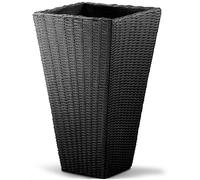 Deuba Jardinera de Poliratán Gris de 59L Macetero plástico 70x40x40cm de Exteriores Resistente al Clima y Rayos UV