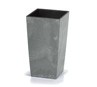 Deuba® Macetero Alto Grande 49L Plantas Maceta con Inserto Flores Interior Exterior 32,5x32,5x61cm Gris