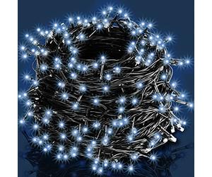 Deuba MONZANA® Cadena Luces Navidad Exterior 160LED Blanco Frío 11,5m 8 modos Temporizador Resistentes al Agua Decoración Interior Jardín